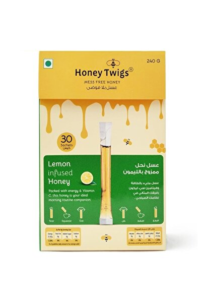 Honey Twigs Lemon Infused Honey - 30 x 8 g x 2 Pack