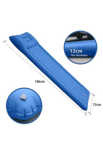 COOYA حصيرة تخييم قوية الدعم، مرتبة نوم قابلة للنفخ بسمك 196 سم مع وسادة