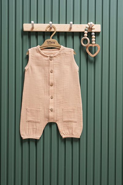 Tiffany Muslin Short Tank Jumpsuit 6 24 Months 100% Cotton Summer Baby Jumpsuit