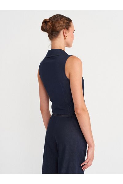 Dilvin 50515 Sleeveless Shirt-Navy Blue