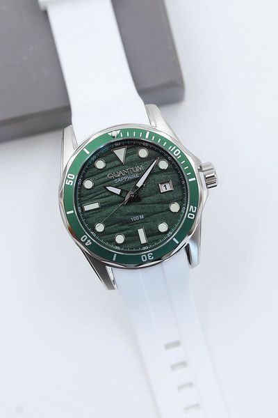 Quantum Sapphire Glass Silicone Cord Men Wrist Watch Asw123-I2015Q