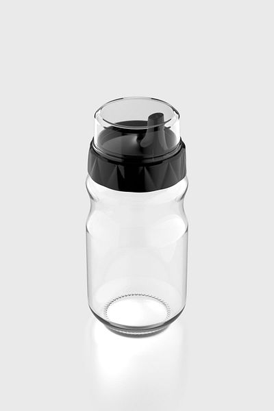 Renga Lexa 370 ml Black Lid Glass Oil and Sauce Bowl 151072