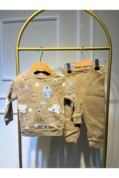 baume clothes Polar Bear Brown Baby Boy Bottom-Top Set
