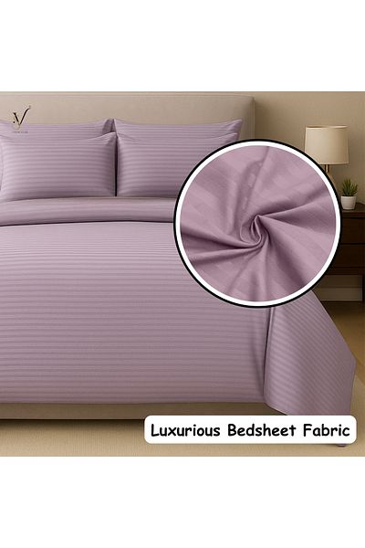 View star Viewstar 6 Pcs King Size Bedding Set (LG-Purple) – 1 Fitted Sheet, 1 Quilt Cover, 4 Pillowcases