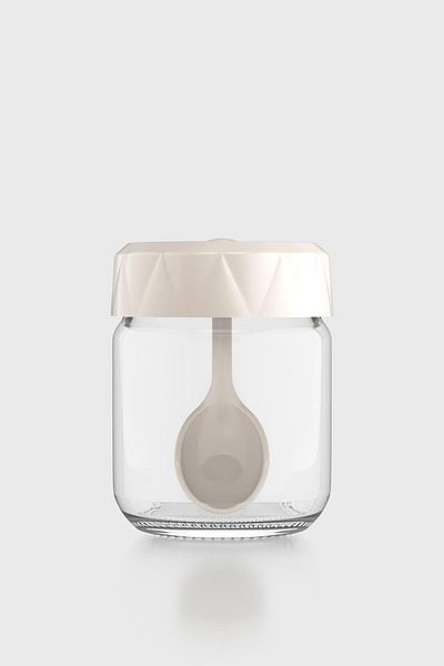 Renga Lexa 210 ml Glass Spice Jar with Spoon 161019 Beige