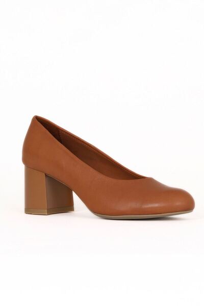Bueno Shoes Tan Dark Leather Women's Heeled Shoes 01We5700