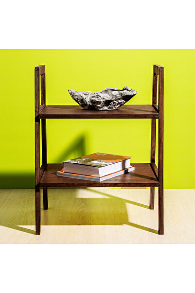 Hardalart Ahşap 2 Katlı Dekoratif Raf - Modern Kitaplık