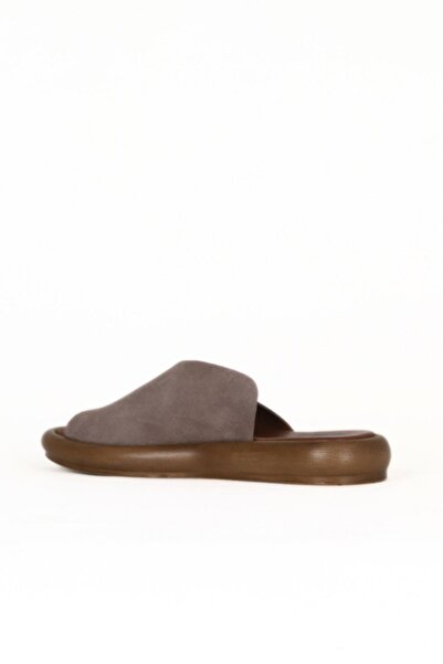 Bueno Shoes Gray Dark Alf Suede Women's Flat Slippers 01We3104