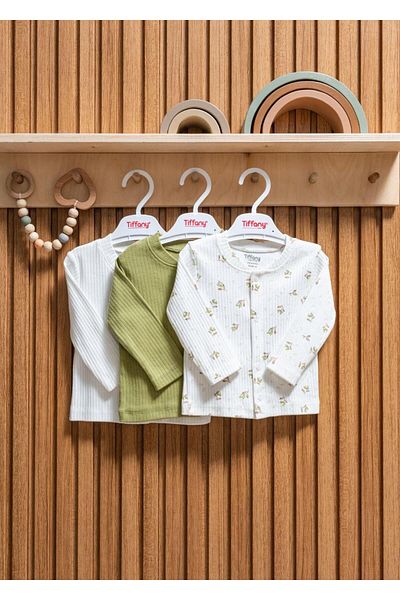 Tiffany Green Plant Theme 3-Piece Cardigan