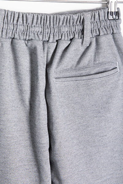 Cansın Mini Gray Waist Lace-Up Double Leg Boys Jogger Fabric Trousers 20746