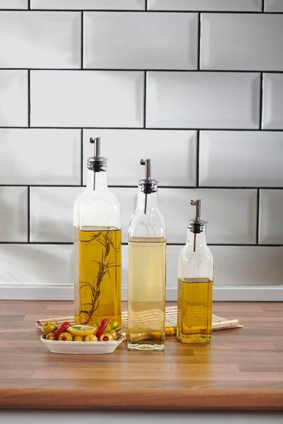 Renga Voca 500 ml Metal Lid and Stoppered Glass Oil Bottle 151007