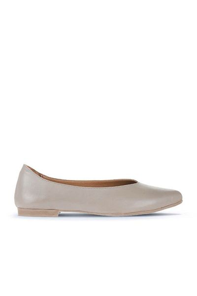 Bueno Shoes Gray Leather Women's Low Heeled Shoes 01Wr3110