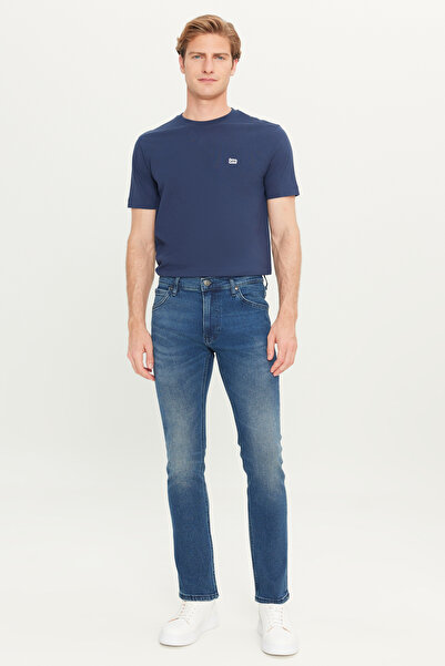Lee Luke Slim Fit Dar Kesim Normal Bel Dar Paça Pamuklu Esnek Mavi Jean Denim Pantolon
