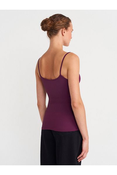 Dilvin 20901 Thin Strap Polyamide Top-Purple