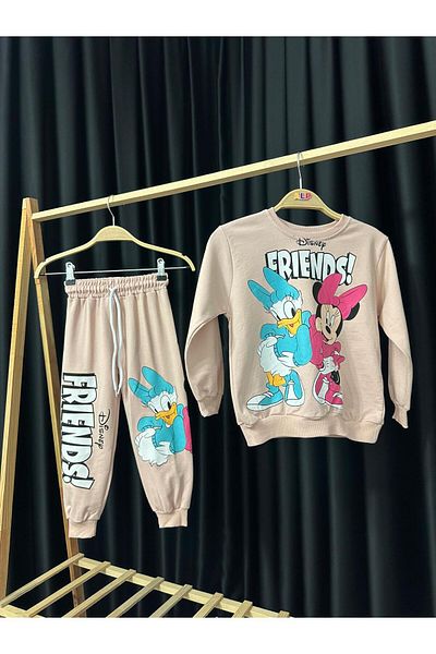 Alpbebe Disney 2 Thread Pocket Detailed Tracksuit Set - Beige