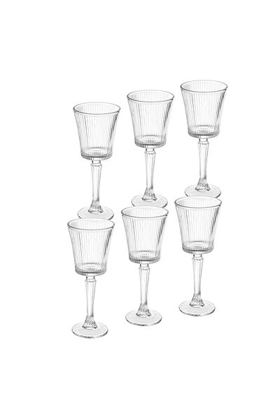 Dania Set of 6 Juice Glasses with Transparent Base and Decorative Design, 255 ml Capacity