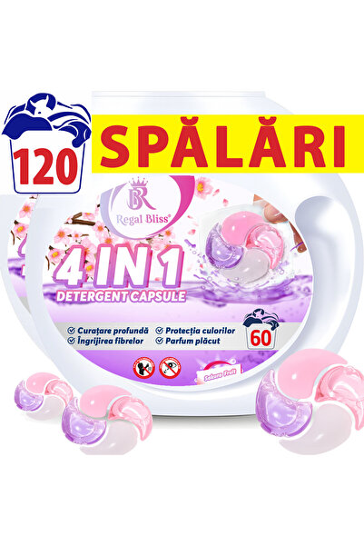 Regal Bliss Detergent de rufe capsule Regal Bliss. 4in1 pods pentru curatarea si protectia hainelor, 120 Spalari