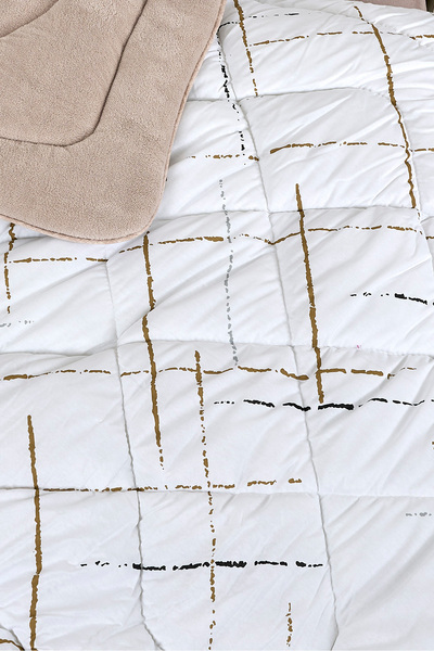 Sudemhome Single Welsoft Sleeping Set Double Sided Wellsoft Fluffy Fleece Quilt and 100X200 Elastic Sheet