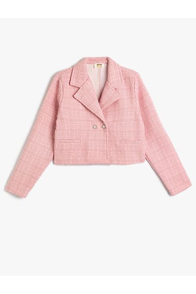 Koton Pink Girl's Tweed Jacket