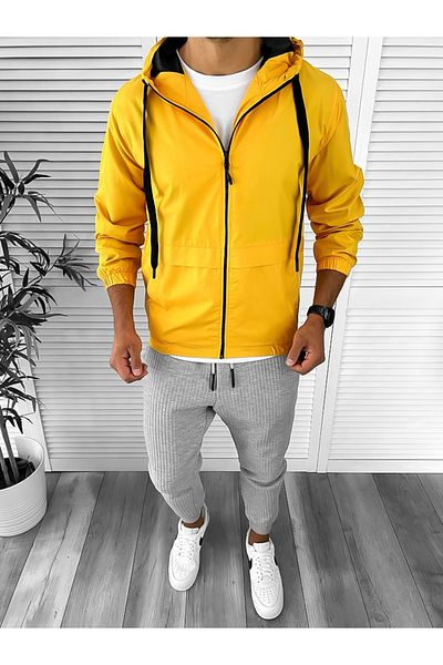 dehaine Men's jacket, spring-autumn, Yellow, 12332, XL