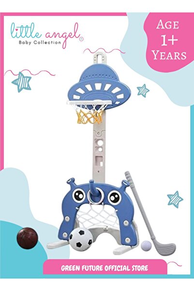 LITTLE ANGEL -مجموعة لعب كرة السلة وكرة القدم والجولف للأطفال - أزرق