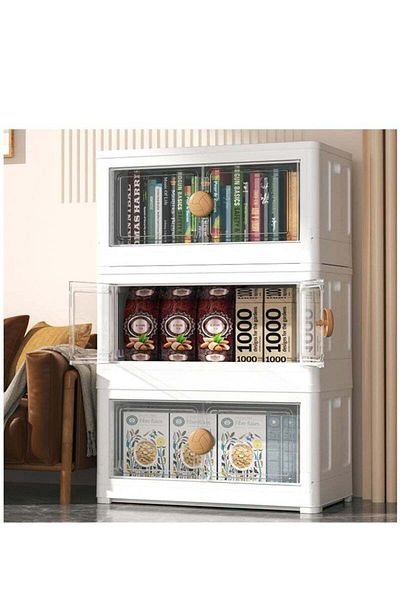 COOYA 3 Pack 23Gal Closet Organizers ,Stackable Install-free & Easy to Use,Large Capacity,
