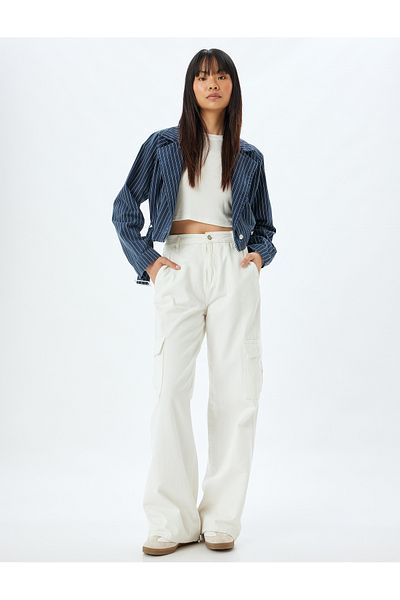Koton Dark Blue Women's Belted Jacket