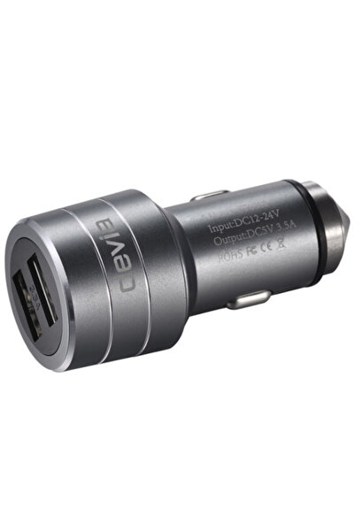 Devia Încărcător auto 3.5A Battle Dual USB Hammer de urgență DVBATIA2USBB (ne...