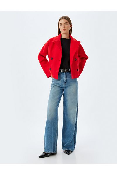 Koton Red Women's Pea Coat