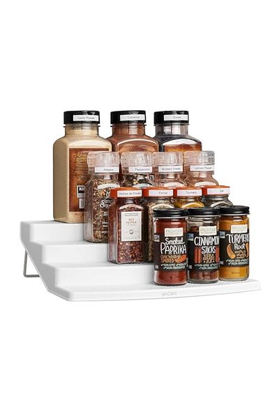 Generic Youcopia Spicesteps 4-Tier Kitchen Cabinet Spice Shelf Organizer, 24-Bottle, White