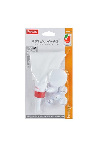 Generic Prestige Icing Bag With 6 Nozzles, White