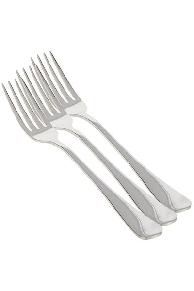 Generic Vague Plano Stainless Steel Table Fork 3-Piece