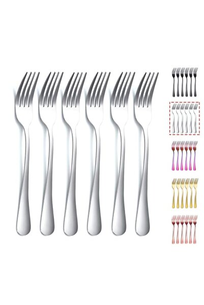 Generic Kyraton Dinner Fork 6 Pieces, Stainless Steel 8.17 Inch Forks Silverw...