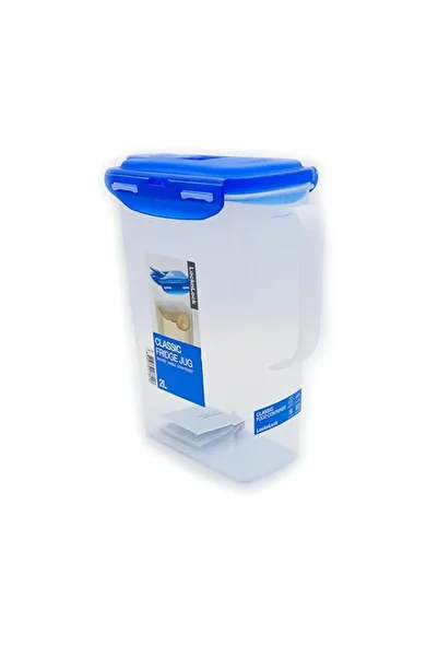 Generic LocknLock 2L Fridge Door Jug with Resealable Flip-Top - Airtight, BPA-Free, Microwave, Freezer, and