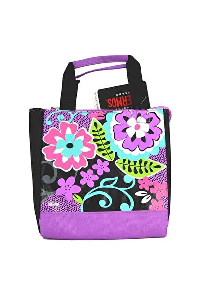Generic Thermos® Lunch Bag for School Kids - Black Floral Bag | Temperature R...