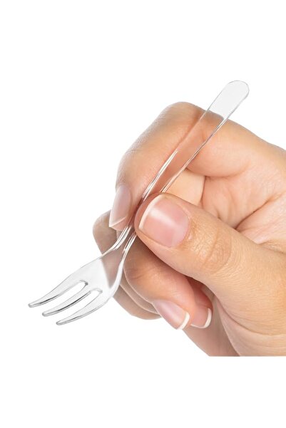 Generic شوك بلاستيكية صغيرة شفافة من LORESO، 50 قطعة، للفاكهة والحلويات والكع...