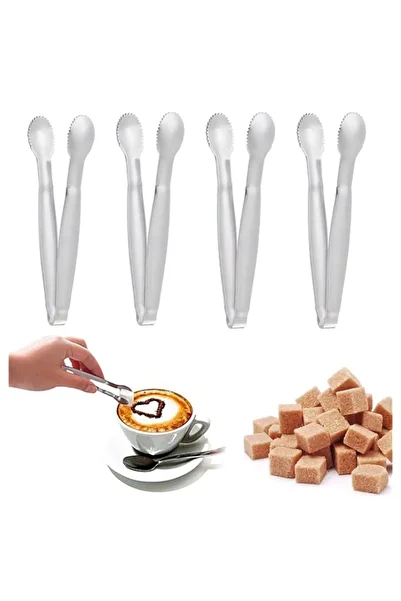Generic KASTWAVE Silver Mini Serving Tongs, U-Shaped Stainless Steel for Desserts Coffee Tea Sugar Ice Cube