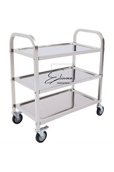 Elinoxa 720-040 Ticari Paslanmaz Çelik 2 Katlı Servis Arabası: Sağlam ve Çok ...