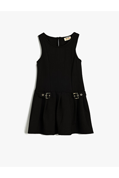 Koton فستان فيسكوز أسود للبنات