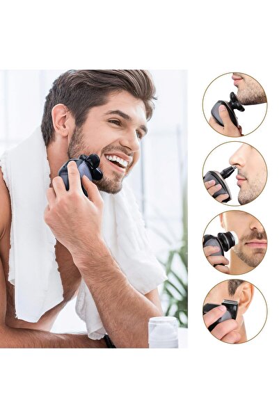 Yelajoy 5-in-1 Electric Shavers for Men,100% Waterproof Cordless Razor,Wet/Dry Shaving,5 Dual Track Heads