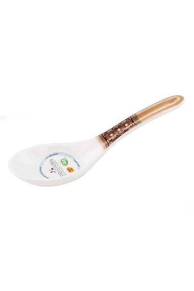 Generic MODA CUCINA Melamine Stylo Soup Spoon Ethinic Red 13.5Cm Esma Approved, Mcs-5111-Er