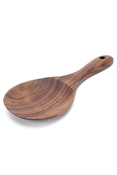 Generic Sorandy Rice Paddle, Rice Paddle Spoon Wood Non Stick Rice Scooper with Round Shallow Head Wooden S