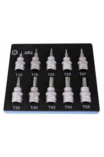 GLOBAL TOOLS CABINET MODULE TORX BIT SET WITH 3/8 HOLE T10-T55 LENGTH 50MM