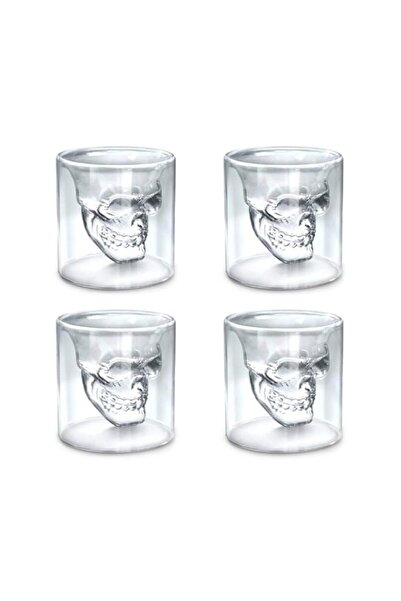 Generic WinCheer Skull Glass Cup Set of 4, Double Wall Crystal Skull Shot Mug...