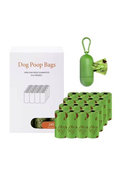 VLAMIA Set 16 Trash Bags for Dogs, Cats, and Other Pets, VLAMIA, 15 bags/roll, Green