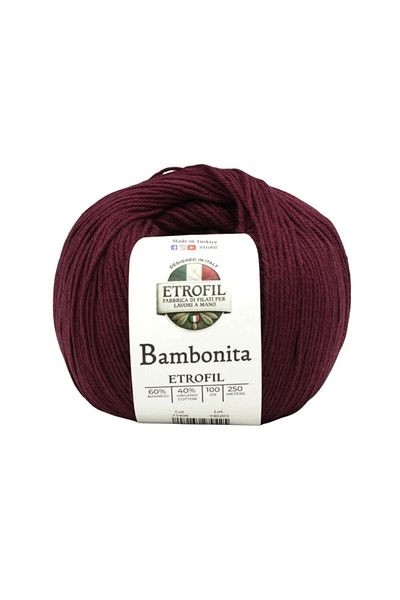 Etrofil Bambonita Burgundy Wine 100 Gr 250 m Knitting Yarn