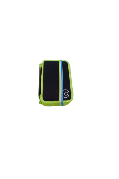 CARIOCA Fluo pencil case, with 3 zippers, fully equipped (Black)