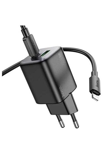 Hoco Încărcător de rețea N41, 20W, 3A, USB-A, USB-C, cablu Lightning (negru)