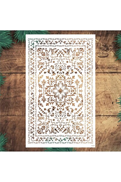 STENCİLTASARIM ncil Tasarım Hd181 Kilim Duvar, Ahşap ,Cam Boyama Şablonu