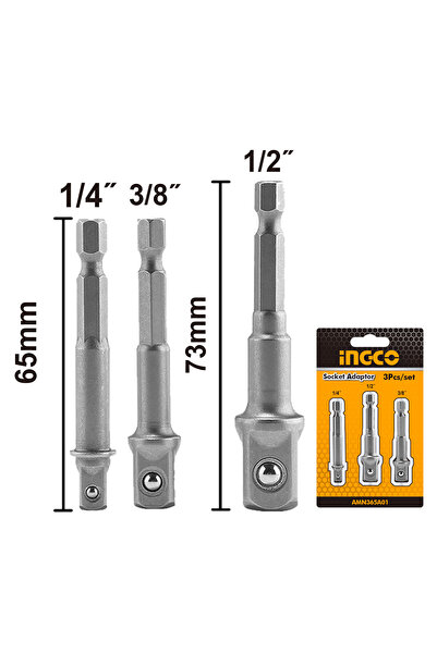 Bervas ﻿SET ADAPTOARE MAGNETICE PENTRU CAPETE TUBULARE 1/4 3/8 1/2 INGCO